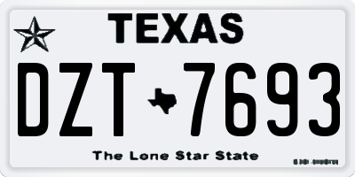 TX license plate DZT7693