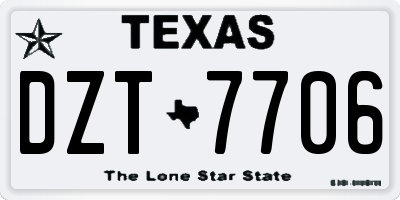 TX license plate DZT7706