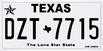 TX license plate DZT7715