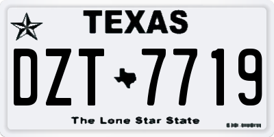 TX license plate DZT7719