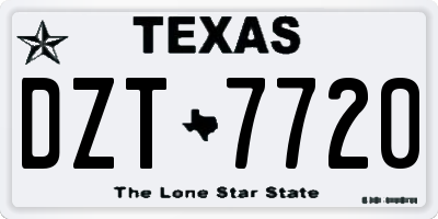 TX license plate DZT7720