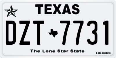 TX license plate DZT7731