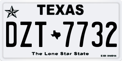 TX license plate DZT7732