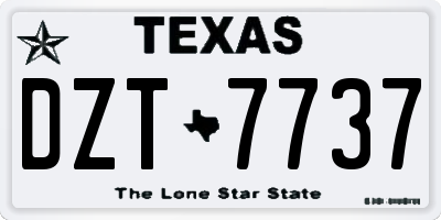 TX license plate DZT7737