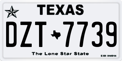 TX license plate DZT7739
