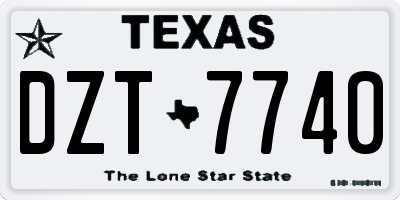 TX license plate DZT7740