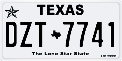 TX license plate DZT7741