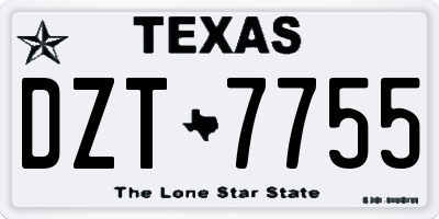 TX license plate DZT7755