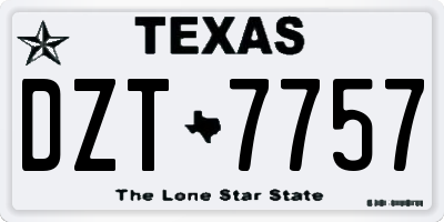 TX license plate DZT7757