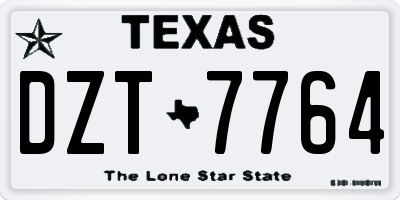 TX license plate DZT7764