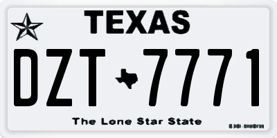 TX license plate DZT7771