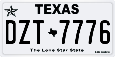TX license plate DZT7776