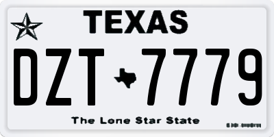 TX license plate DZT7779