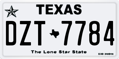 TX license plate DZT7784