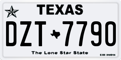 TX license plate DZT7790