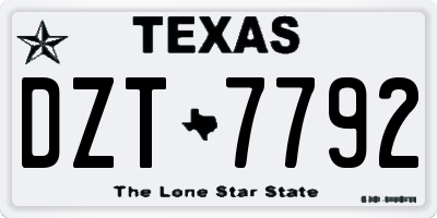 TX license plate DZT7792