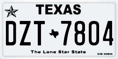 TX license plate DZT7804