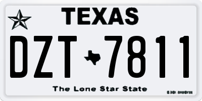 TX license plate DZT7811