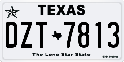 TX license plate DZT7813