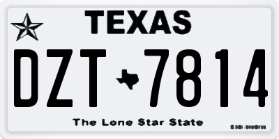 TX license plate DZT7814