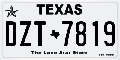 TX license plate DZT7819