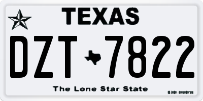 TX license plate DZT7822