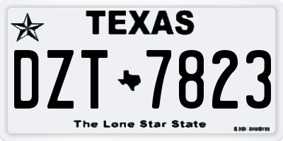 TX license plate DZT7823