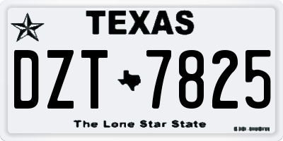 TX license plate DZT7825