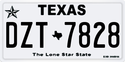 TX license plate DZT7828