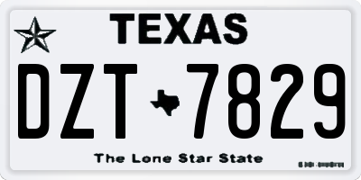 TX license plate DZT7829