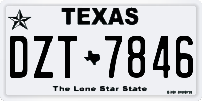 TX license plate DZT7846