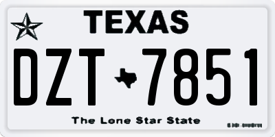TX license plate DZT7851