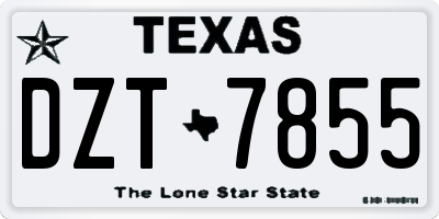TX license plate DZT7855