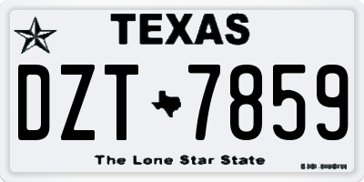 TX license plate DZT7859