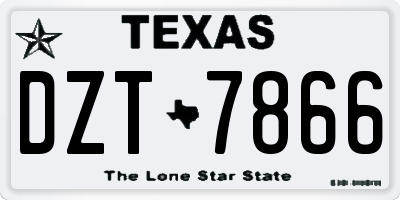 TX license plate DZT7866