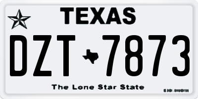 TX license plate DZT7873
