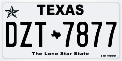 TX license plate DZT7877