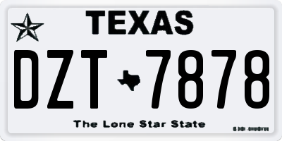 TX license plate DZT7878