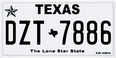 TX license plate DZT7886