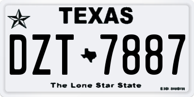 TX license plate DZT7887