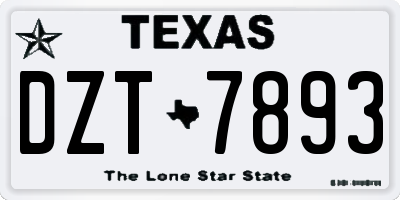 TX license plate DZT7893