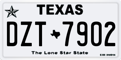 TX license plate DZT7902