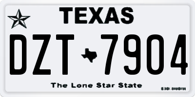 TX license plate DZT7904