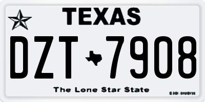 TX license plate DZT7908