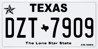 TX license plate DZT7909