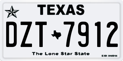 TX license plate DZT7912
