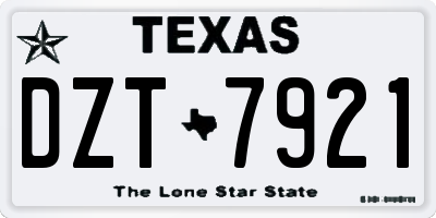 TX license plate DZT7921