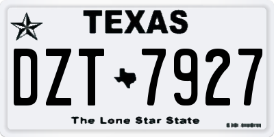 TX license plate DZT7927
