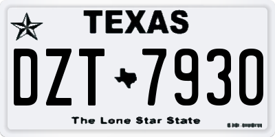 TX license plate DZT7930