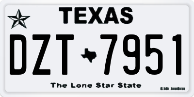 TX license plate DZT7951